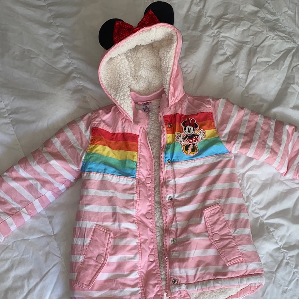 Disney Girls size 7/8 Sherpa lined jacket
